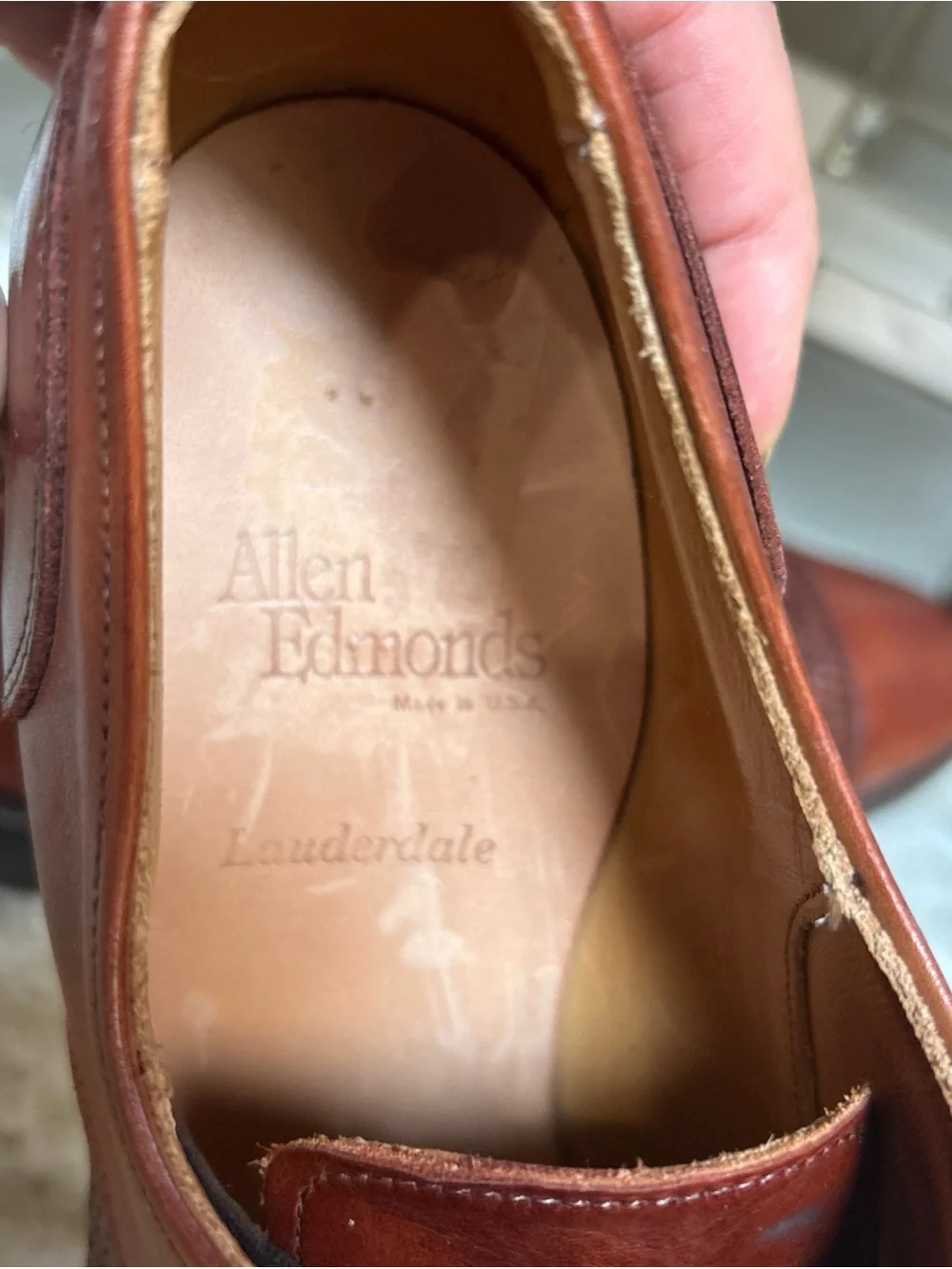Allen Edmonds Lauderdale Leather Woven Captoe Oxford Dress Shoes US 9.5 D